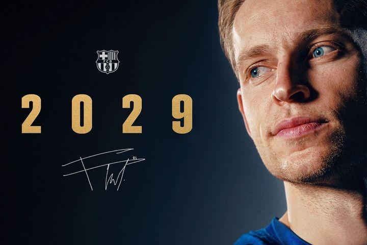 จบสักที! บาร์ซ่าประกาศต่อสัญญา ‘เดอ ยอง’ ถึงปี 2029