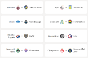 วิลล่าชนอาแย็กซ์, ฟิออเจอมัคคาบี้ ไฮฟา ประกบคู่ UECL 16 ทีม