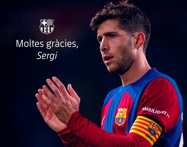 อำลากัปตัน! ‘เซร์กี้’ โพสต์ซึ้ง ยืนยันแยกทางบาร์ซ่า