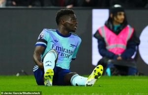 สื่อคาด ‘ซาก้า’ เจ็บแฮมสตริงพักหลายสัปดาห์