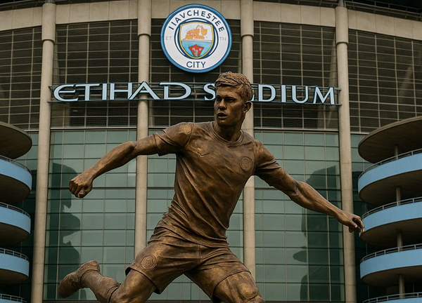 เรือเตรียมสร้างรูปปั้น KDB หน้าสนามเอติฮัด