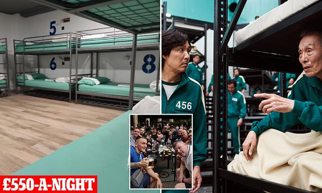 แฟนผีไก่บ่นอุบ! จ่าย 500 ปอนด์ได้นอนแบบ ‘Squid Game’