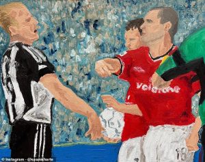 Football is an art! จิตรกรไอริชรังสรรค์ใบแดง ‘คีน’ ลงผืนผ้าใบ