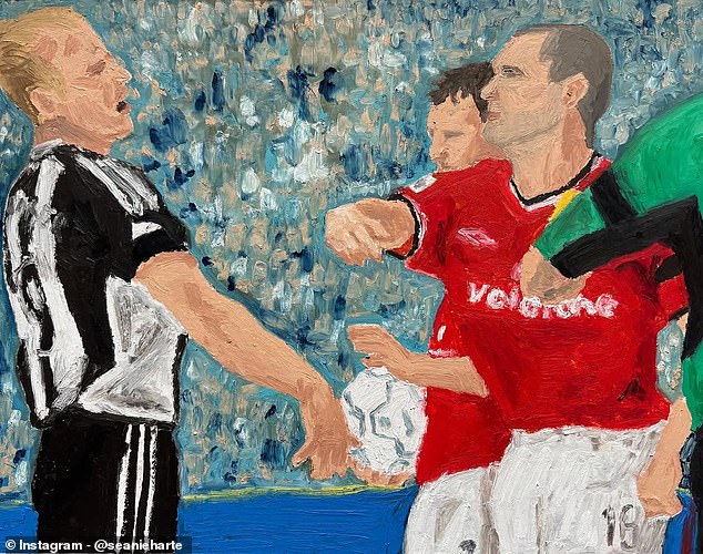 Football is an art! จิตรกรไอริชรังสรรค์ใบแดง ‘คีน’ ลงผืนผ้าใบ