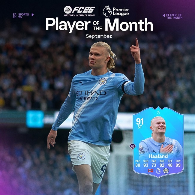 3 นัด 5 ตุง! ‘ฮาลันด์’ คว้าแข้งยอดเยี่ยมเดือนกันยาฯ