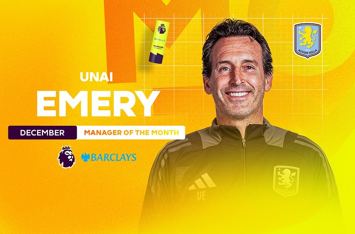 ชนะ 5 ใน 6 นัด! ‘เอเมรี่’ รับรางวัลกุนซือประจำเดือน